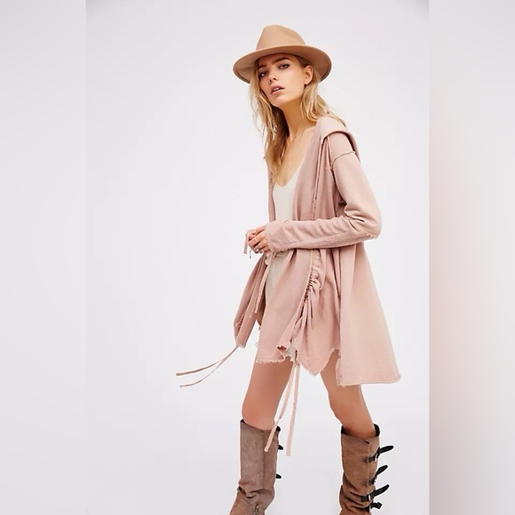 Free People Tan Hooded Cardigan - Picture 1 of 3